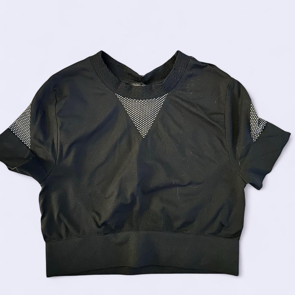 IVY PARK Black Mesh Detail Crop Top